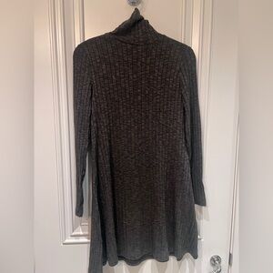 Elegant Gray Turtleneck Dress